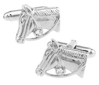 Horse Cufflinks with Crystal