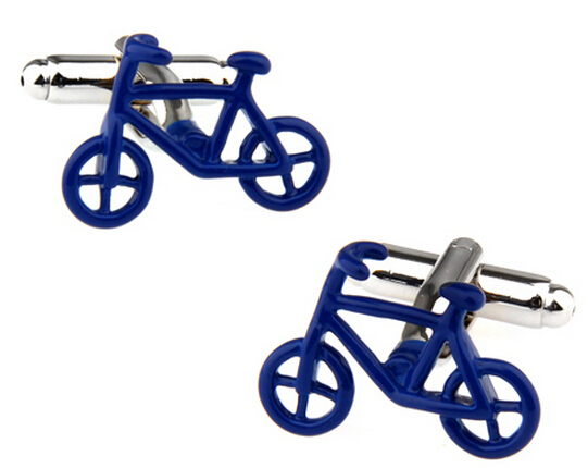 Sport 3D Blue Bike Cufflinks